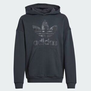 Adidas Juniors Pullover Hoodie – Camo Trefoil Logo, 100% Cotton, size M (11-12Y)